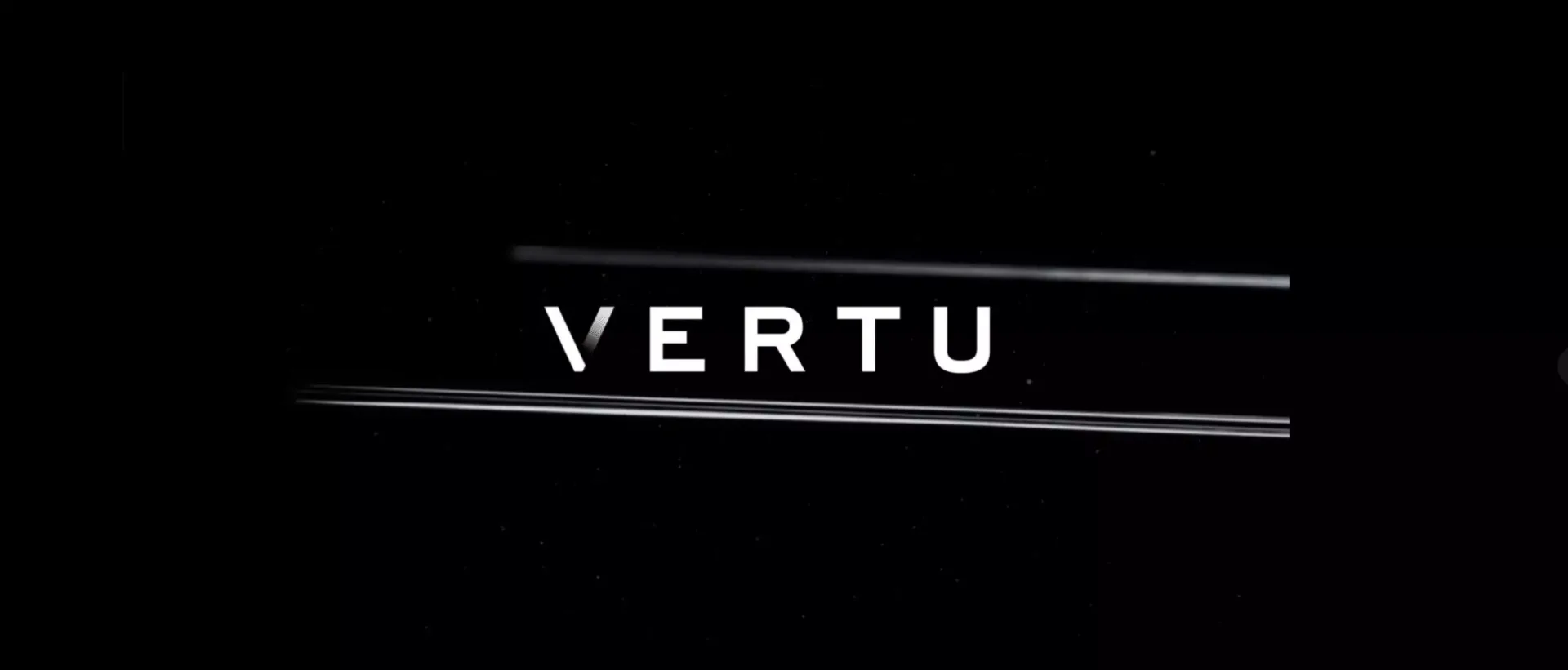 Sleek dark background with silver metallic Vertu logo typography