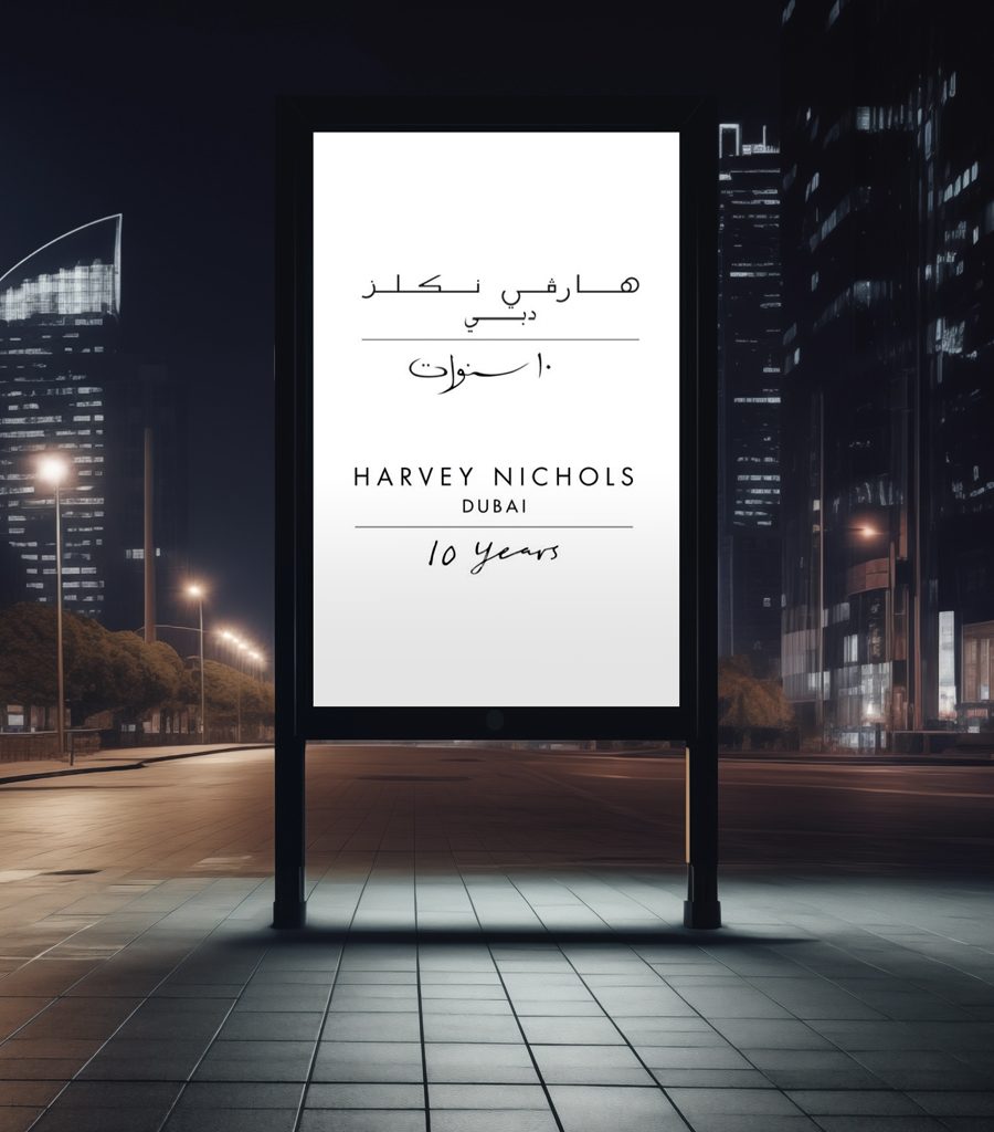 Night view of a clean outdoor city billboard mockup displaying international marketing concepts